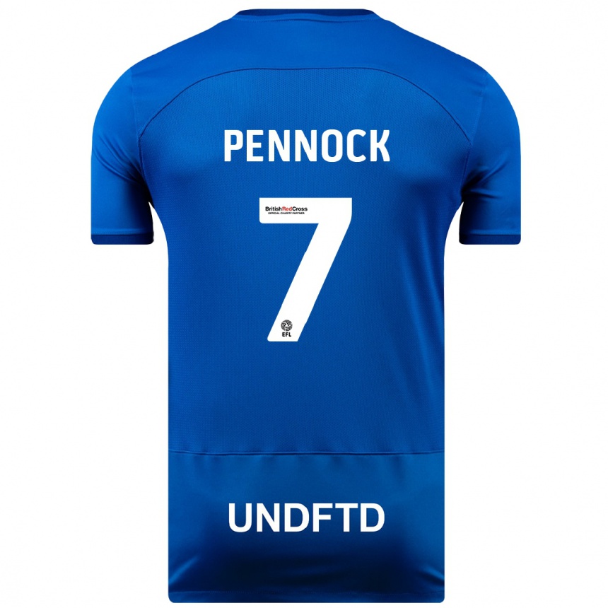 Herren Fußball Jade Pennock #7 Blau Heimtrikot Trikot 2023/24 T-Shirt Luxemburg