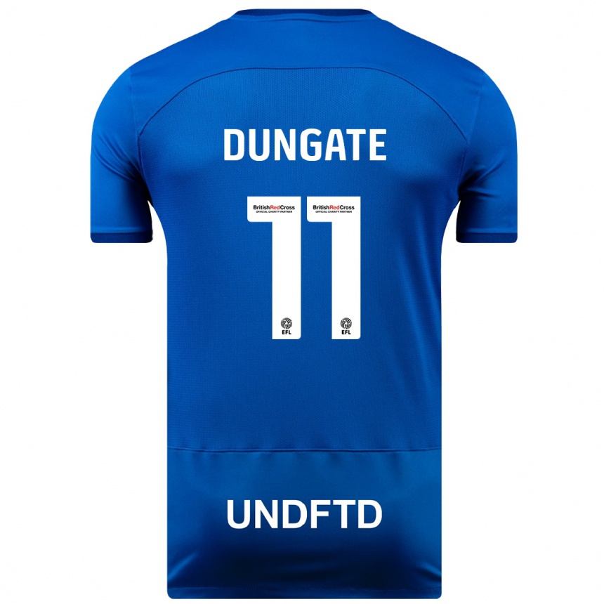 Herren Fußball Katie Dungate #11 Blau Heimtrikot Trikot 2023/24 T-Shirt Luxemburg