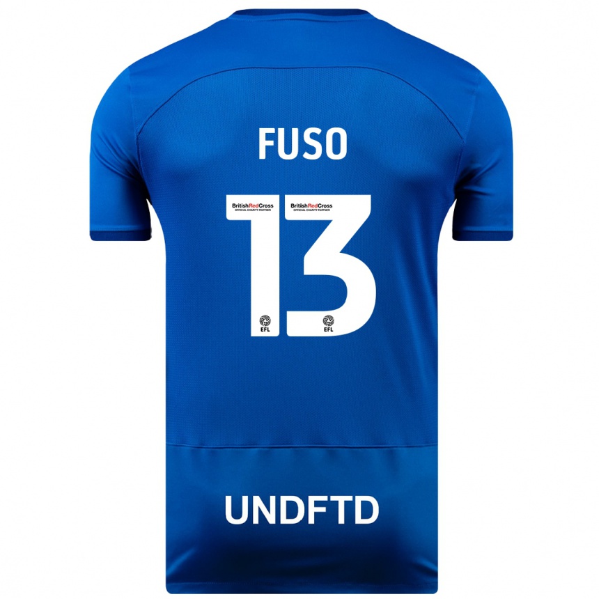 Herren Fußball Ivana Fuso #13 Blau Heimtrikot Trikot 2023/24 T-Shirt Luxemburg