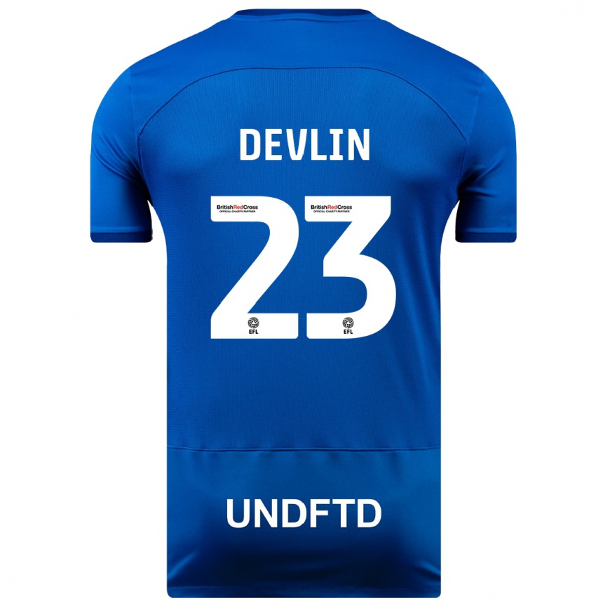 Herren Fußball Charlotte Devlin #23 Blau Heimtrikot Trikot 2023/24 T-Shirt Luxemburg