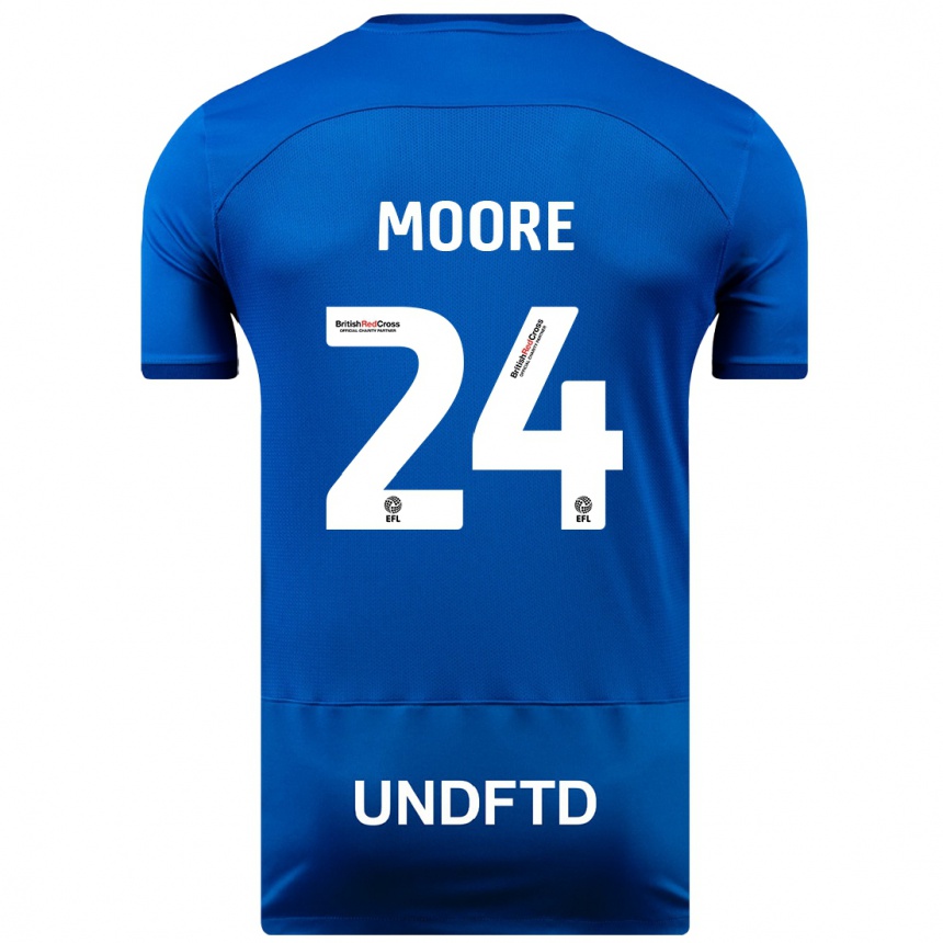 Herren Fußball Jade Ellis Moore #24 Blau Heimtrikot Trikot 2023/24 T-Shirt Luxemburg