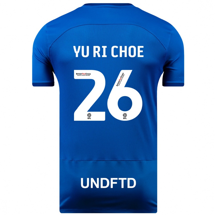 Herren Fußball Yu-Ri Choe #26 Blau Heimtrikot Trikot 2023/24 T-Shirt Luxemburg