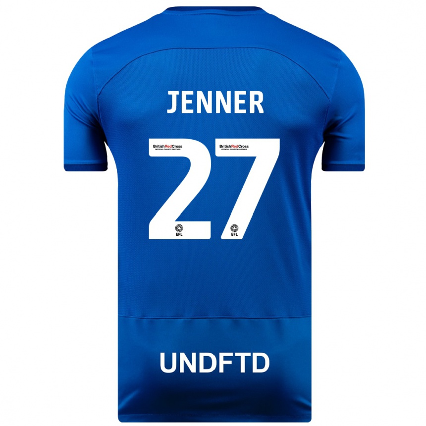 Herren Fußball Abbi Jenner #27 Blau Heimtrikot Trikot 2023/24 T-Shirt Luxemburg