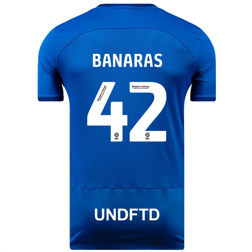 Herren Fußball Layla Banaras #42 Blau Heimtrikot Trikot 2023/24 T-Shirt Luxemburg