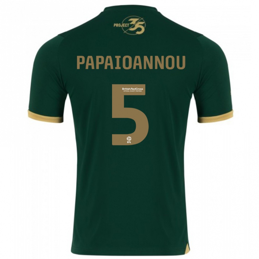 Herren Fußball Panagiota Papaioannou #5 Grün Heimtrikot Trikot 2023/24 T-Shirt Luxemburg