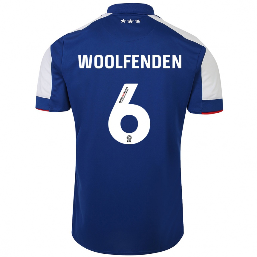 Herren Fußball Luke Woolfenden #6 Blau Heimtrikot Trikot 2023/24 T-Shirt Luxemburg