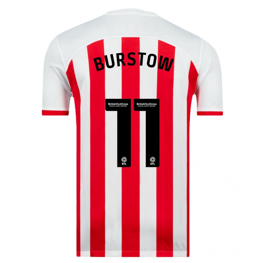 Herren Fußball Mason Burstow #11 Weiß Heimtrikot Trikot 2023/24 T-Shirt Luxemburg