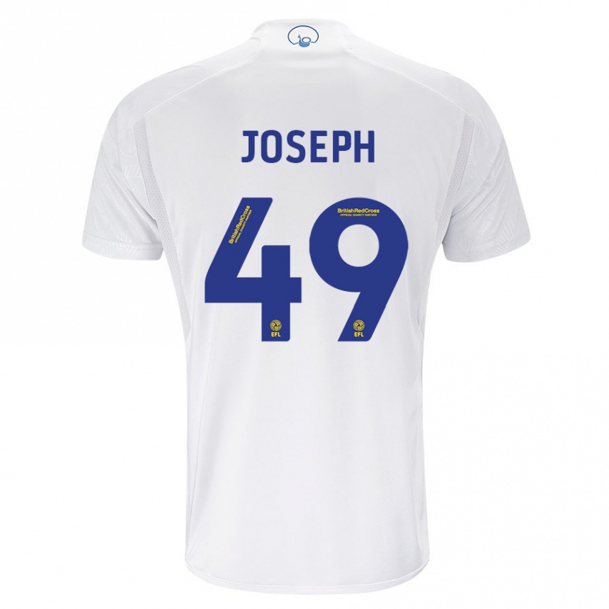 Herren Fußball Mateo Joseph #49 Weiß Heimtrikot Trikot 2023/24 T-Shirt Luxemburg