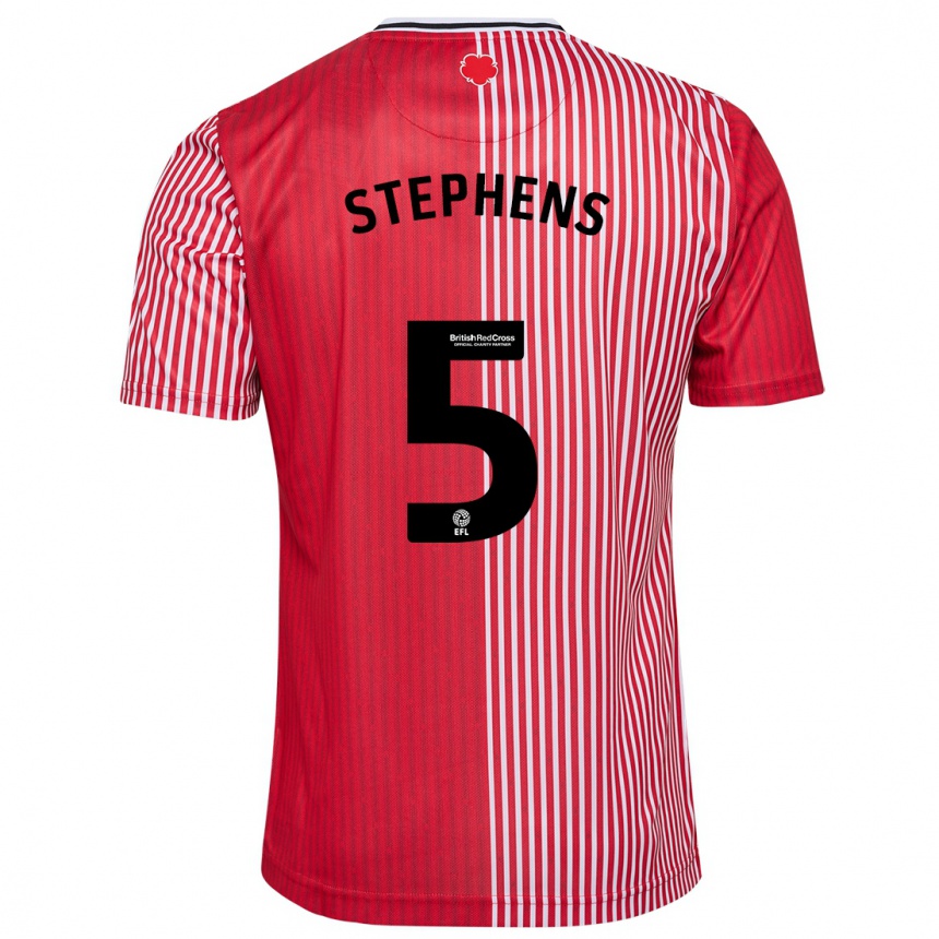 Herren Fußball Jack Stephens #5 Rot Heimtrikot Trikot 2023/24 T-Shirt Luxemburg