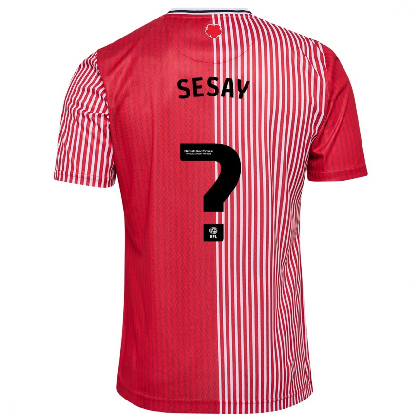 Herren Fußball Moses Sesay #0 Rot Heimtrikot Trikot 2023/24 T-Shirt Luxemburg