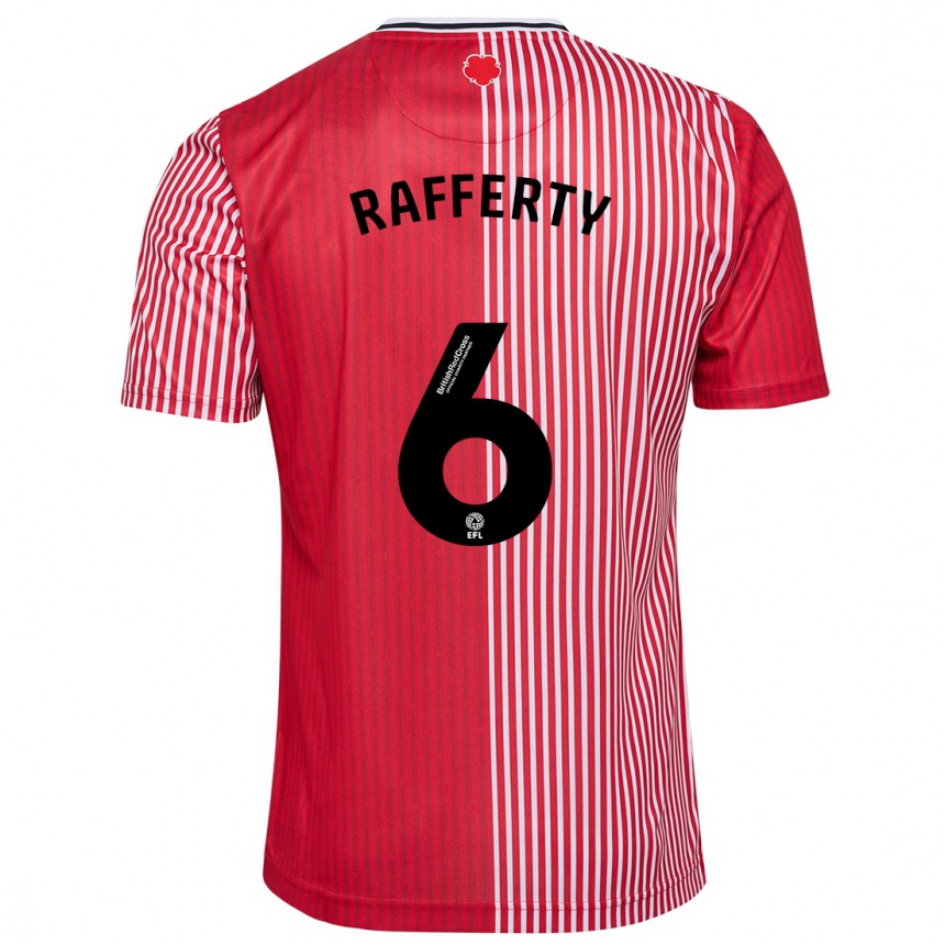 Herren Fußball Laura Rafferty #6 Rot Heimtrikot Trikot 2023/24 T-Shirt Luxemburg