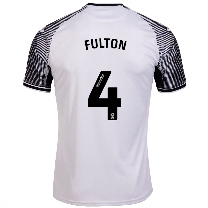 Herren Fußball Jay Fulton #4 Weiß Heimtrikot Trikot 2023/24 T-Shirt Luxemburg