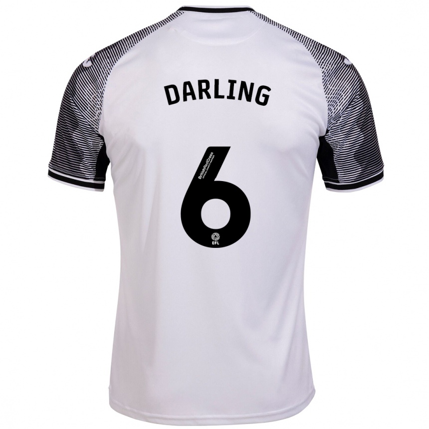 Herren Fußball Harry Darling #6 Weiß Heimtrikot Trikot 2023/24 T-Shirt Luxemburg