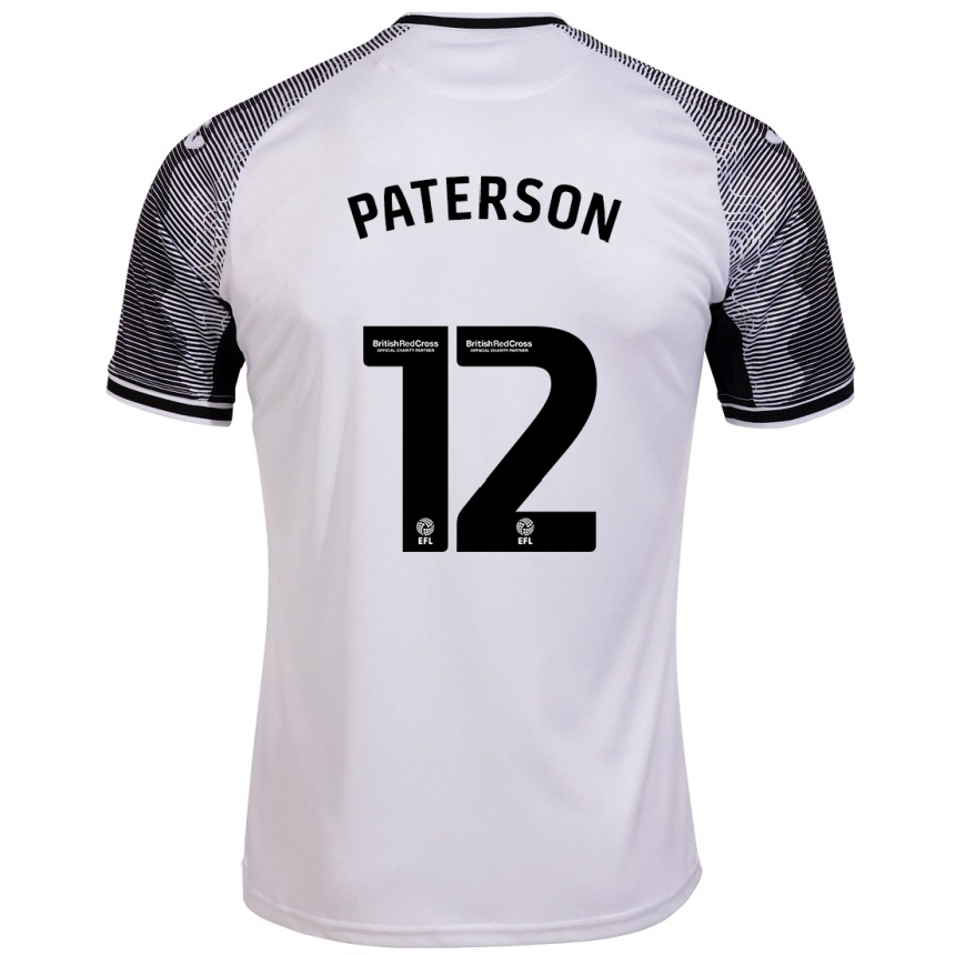 Herren Fußball Jamie Paterson #12 Weiß Heimtrikot Trikot 2023/24 T-Shirt Luxemburg