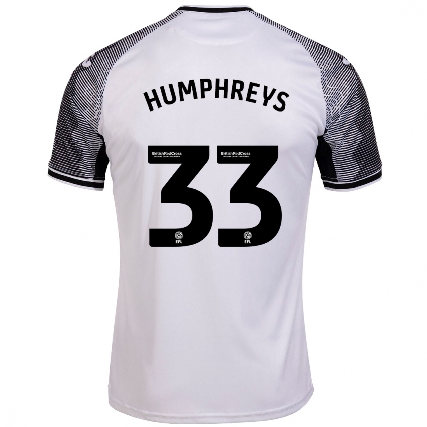 Herren Fußball Bashir Humphreys #33 Weiß Heimtrikot Trikot 2023/24 T-Shirt Luxemburg