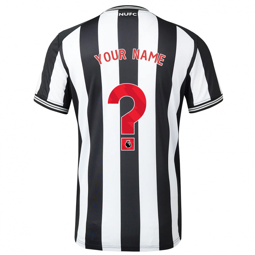 Herren Fußball Ihren Namen #0 Schwarz-Weiss Heimtrikot Trikot 2023/24 T-Shirt Luxemburg