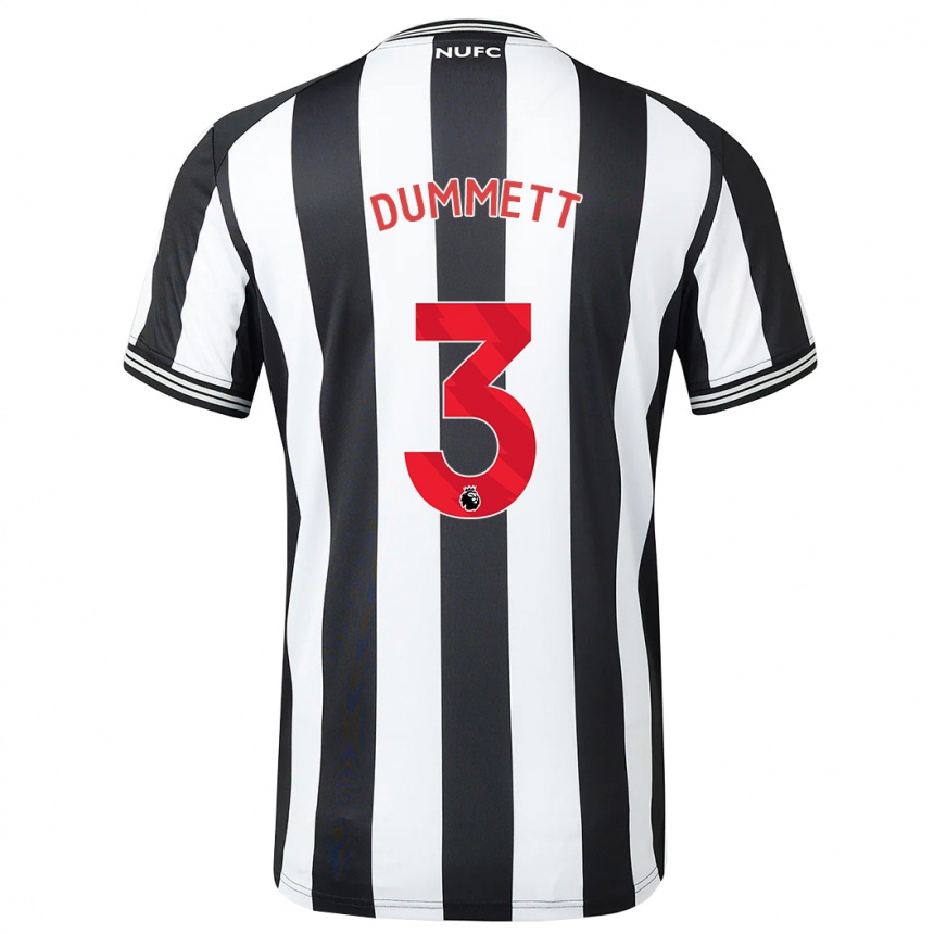 Herren Fußball Paul Dummett #3 Schwarz-Weiss Heimtrikot Trikot 2023/24 T-Shirt Luxemburg