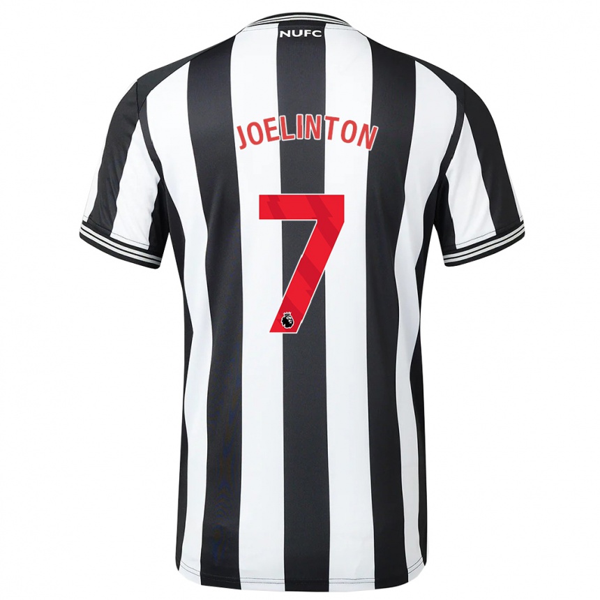 Herren Fußball Joelinton #7 Schwarz-Weiss Heimtrikot Trikot 2023/24 T-Shirt Luxemburg