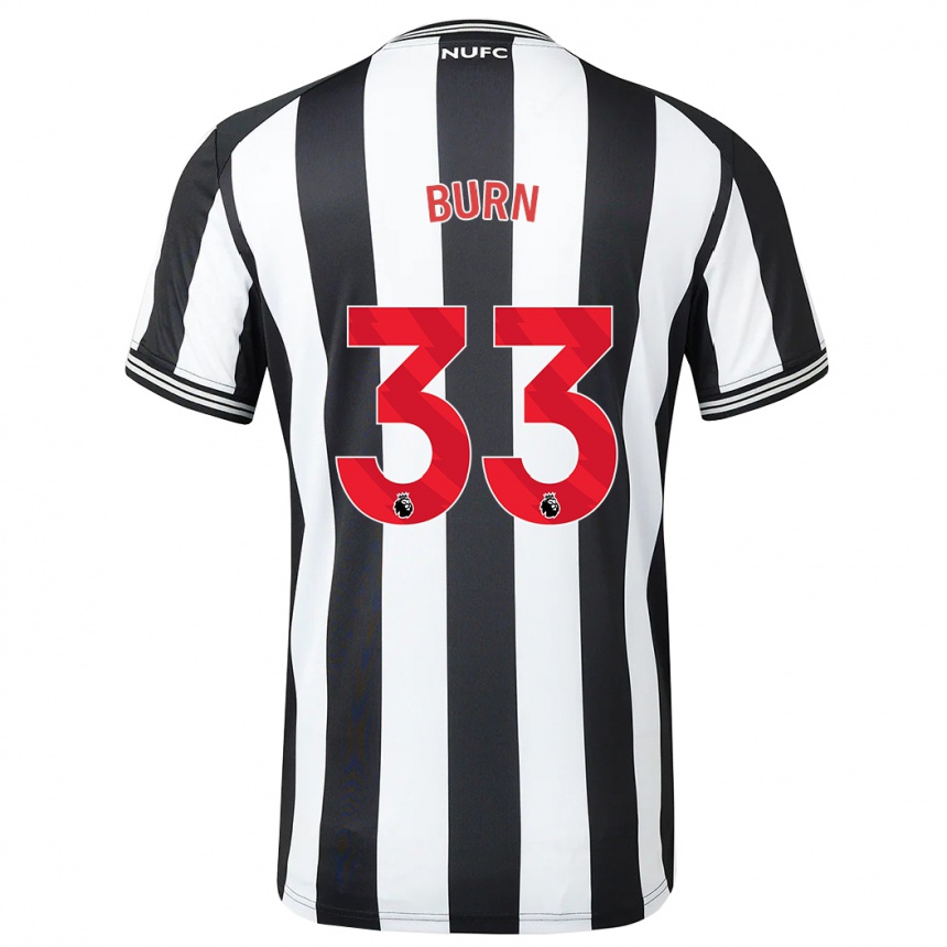 Herren Fußball Dan Burn #33 Schwarz-Weiss Heimtrikot Trikot 2023/24 T-Shirt Luxemburg