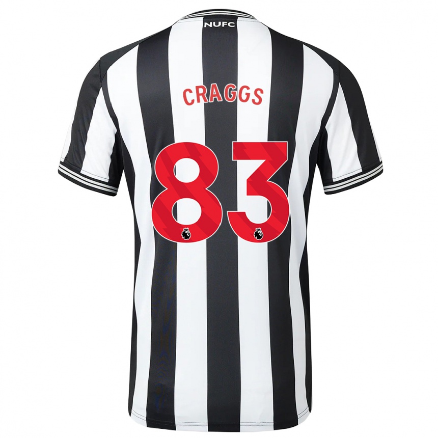 Herren Fußball Luke Craggs #83 Schwarz-Weiss Heimtrikot Trikot 2023/24 T-Shirt Luxemburg