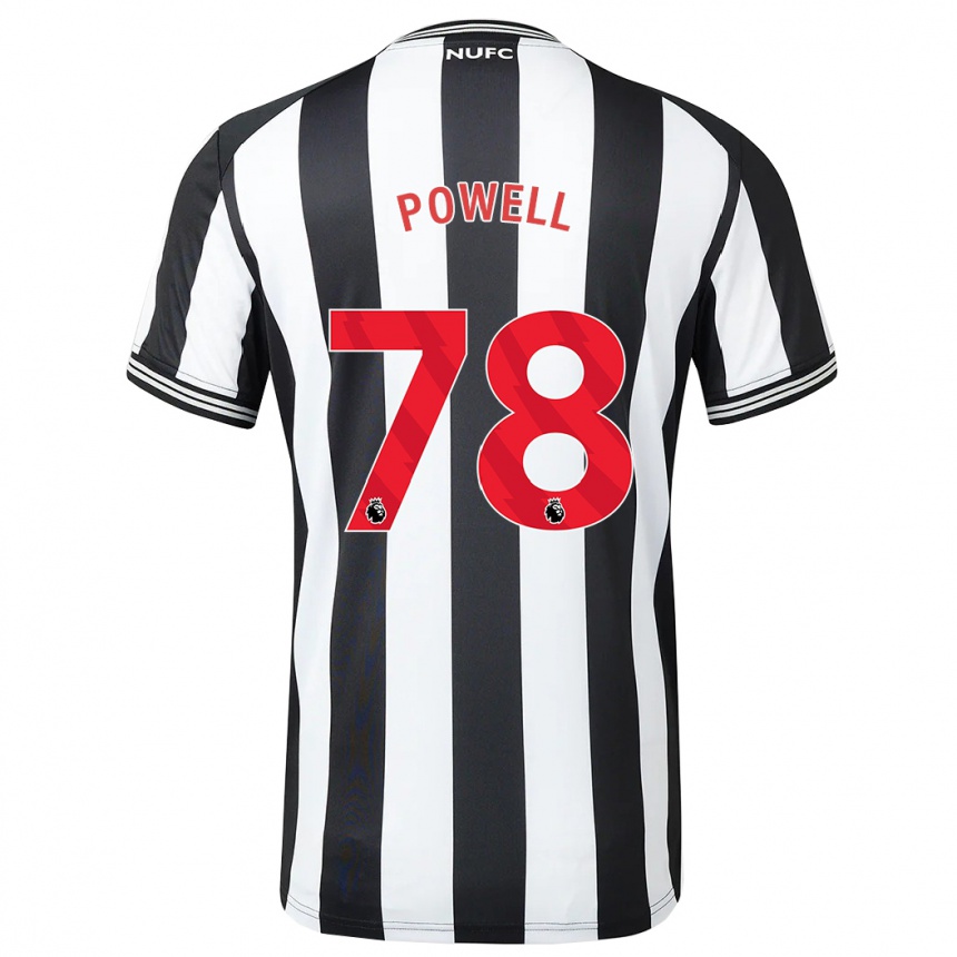 Herren Fußball Harry Powell #78 Schwarz-Weiss Heimtrikot Trikot 2023/24 T-Shirt Luxemburg