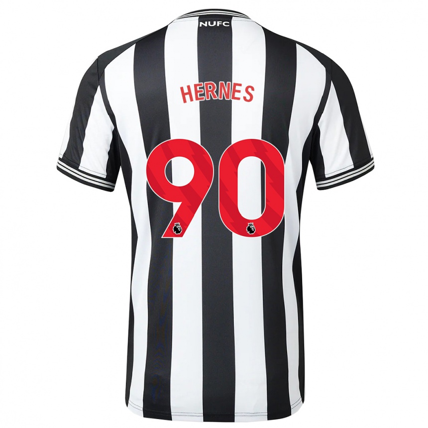 Herren Fußball Travis Hernes #90 Schwarz-Weiss Heimtrikot Trikot 2023/24 T-Shirt Luxemburg