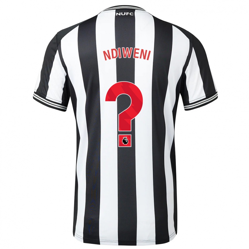 Herren Fußball Ryan Ndiweni #0 Schwarz-Weiss Heimtrikot Trikot 2023/24 T-Shirt Luxemburg
