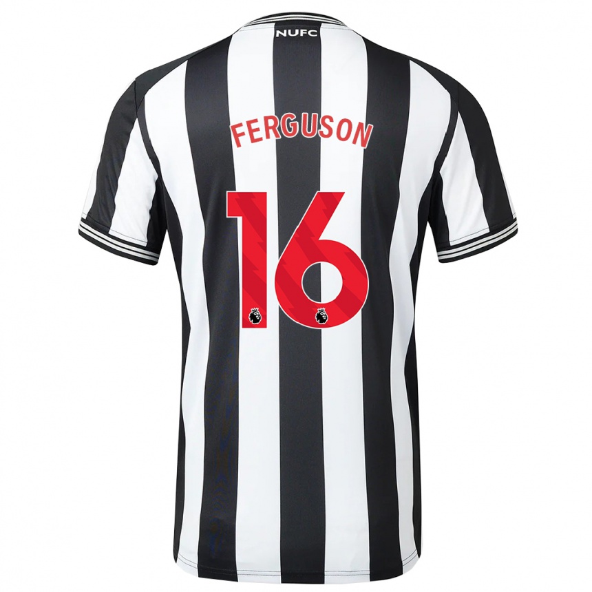 Herren Fußball Becky Ferguson #16 Schwarz-Weiss Heimtrikot Trikot 2023/24 T-Shirt Luxemburg