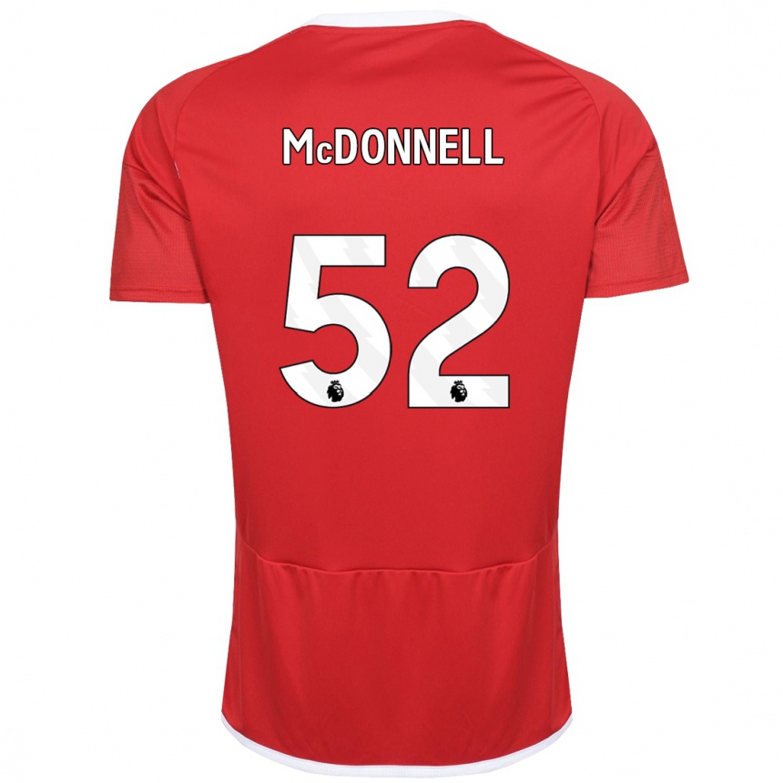 Herren Fußball Jamie Mcdonnell #52 Rot Heimtrikot Trikot 2023/24 T-Shirt Luxemburg
