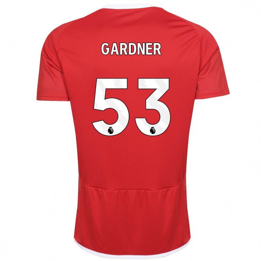 Herren Fußball Joe Gardner #53 Rot Heimtrikot Trikot 2023/24 T-Shirt Luxemburg