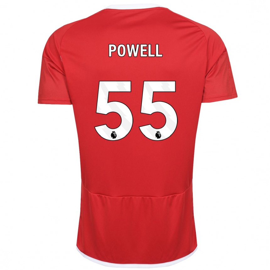 Herren Fußball Josh Powell #55 Rot Heimtrikot Trikot 2023/24 T-Shirt Luxemburg