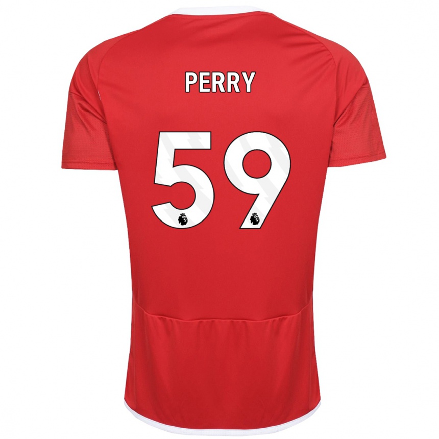 Herren Fußball Ben Perry #59 Rot Heimtrikot Trikot 2023/24 T-Shirt Luxemburg