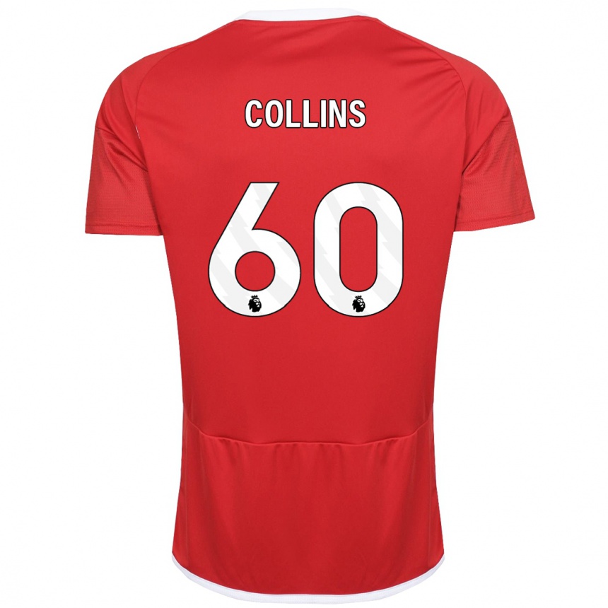 Herren Fußball Sam Collins #60 Rot Heimtrikot Trikot 2023/24 T-Shirt Luxemburg