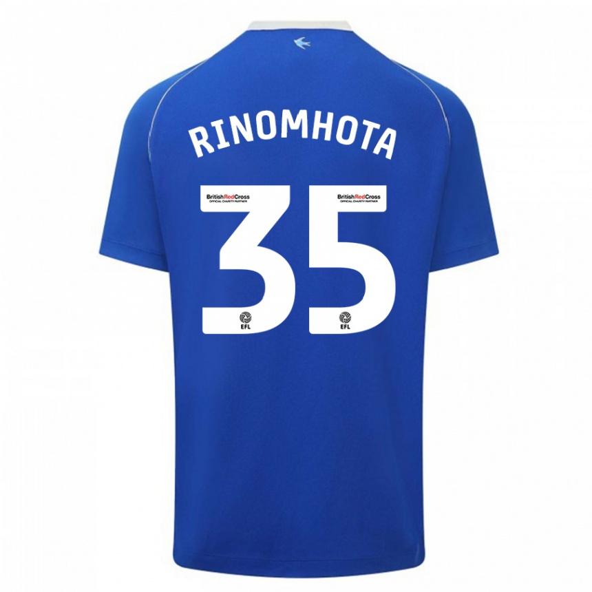 Herren Fußball Andy Rinomhota #35 Blau Heimtrikot Trikot 2023/24 T-Shirt Luxemburg