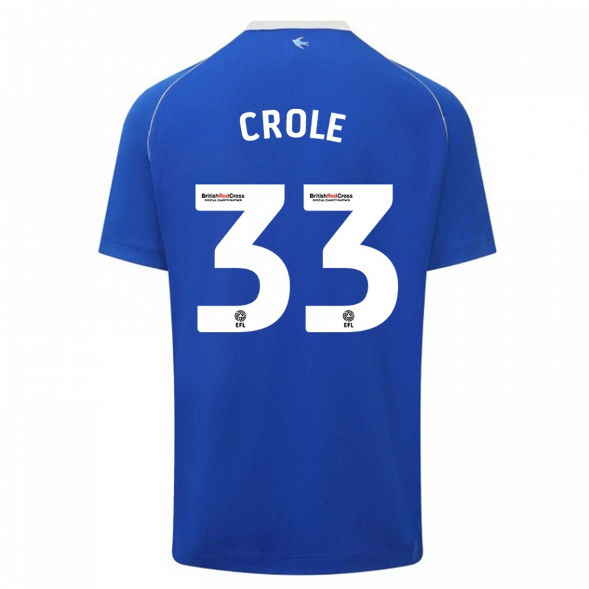 Herren Fußball James Crole #33 Blau Heimtrikot Trikot 2023/24 T-Shirt Luxemburg