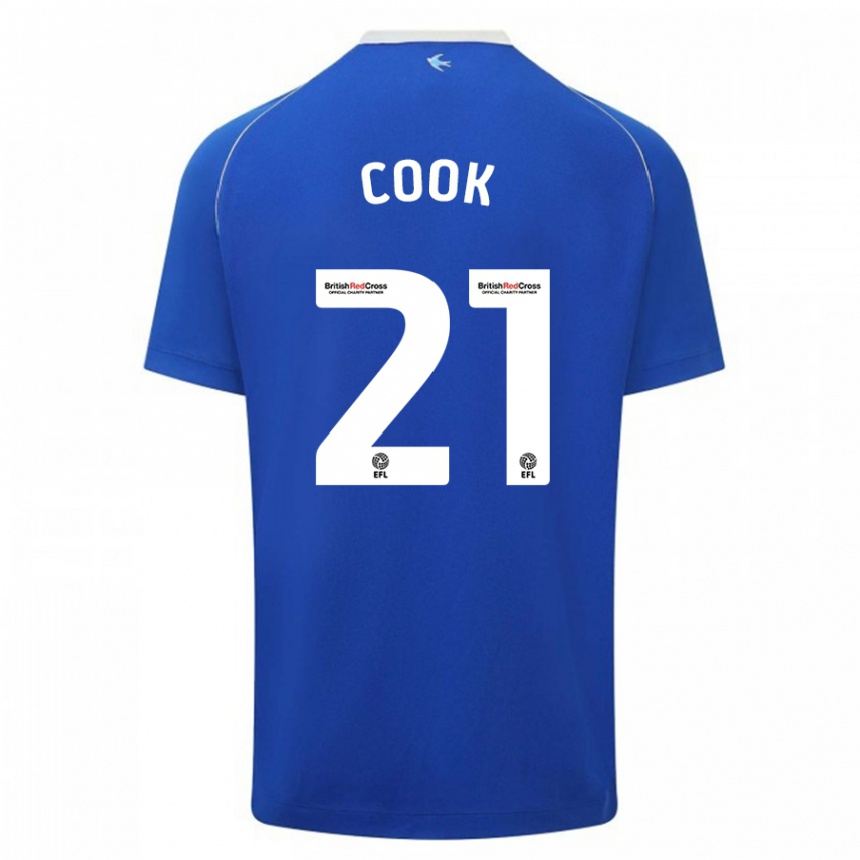 Herren Fußball Mikayla Cook #21 Blau Heimtrikot Trikot 2023/24 T-Shirt Luxemburg