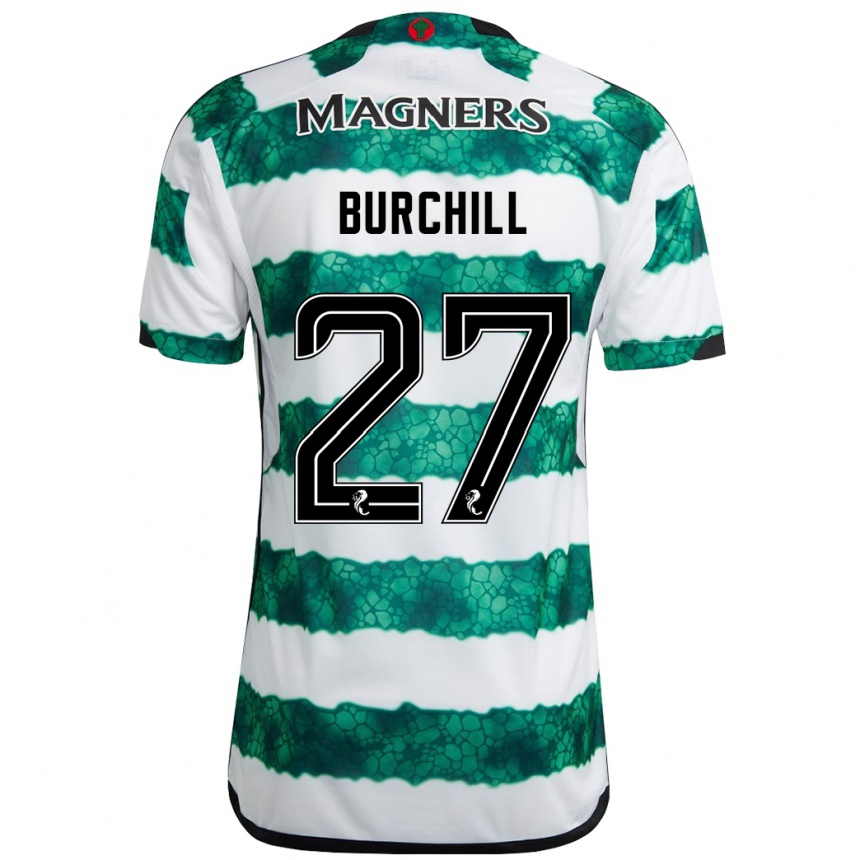 Herren Fußball Tiree Burchill #27 Grün Heimtrikot Trikot 2023/24 T-Shirt Luxemburg