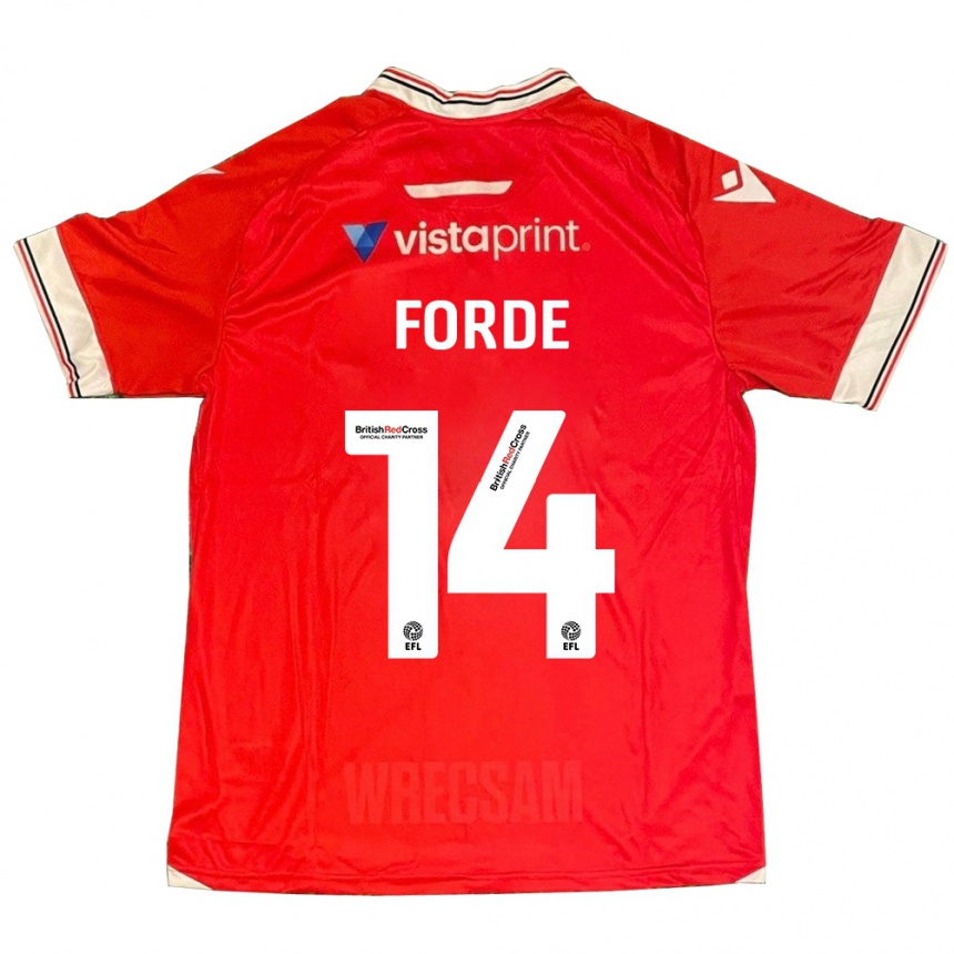 Herren Fußball Anthony Forde #14 Rot Heimtrikot Trikot 2023/24 T-Shirt Luxemburg