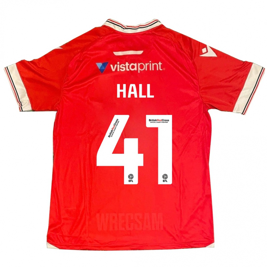 Herren Fußball Liam Hall #41 Rot Heimtrikot Trikot 2023/24 T-Shirt Luxemburg