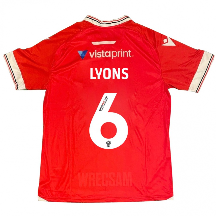 Herren Fußball Lauryn Lyons #6 Rot Heimtrikot Trikot 2023/24 T-Shirt Luxemburg