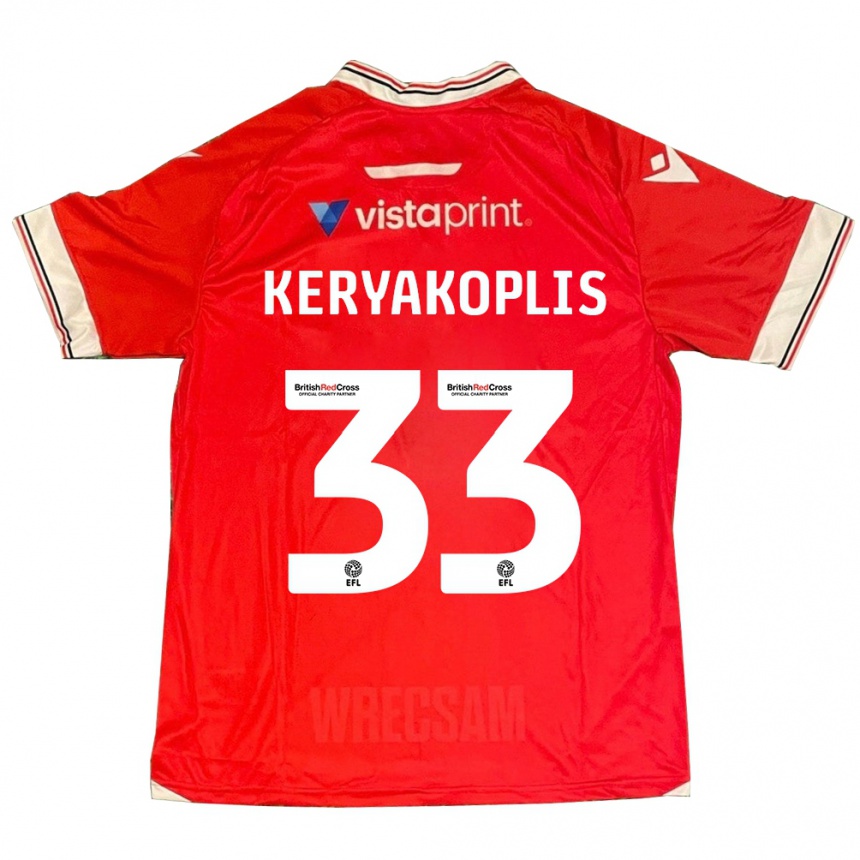 Herren Fußball Hannah Keryakoplis #33 Rot Heimtrikot Trikot 2023/24 T-Shirt Luxemburg