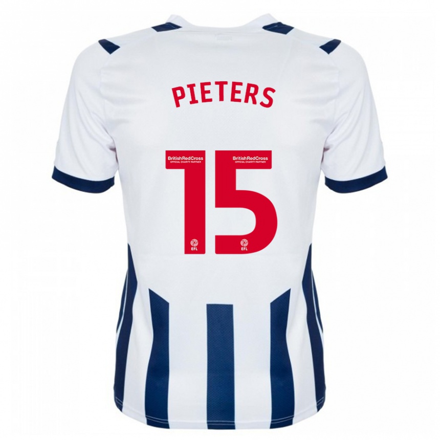 Herren Fußball Erik Pieters #15 Weiß Heimtrikot Trikot 2023/24 T-Shirt Luxemburg