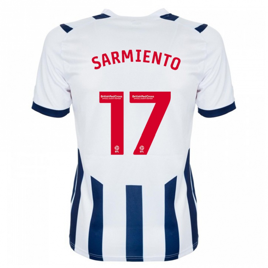 Herren Fußball Jeremy Sarmiento #17 Weiß Heimtrikot Trikot 2023/24 T-Shirt Luxemburg