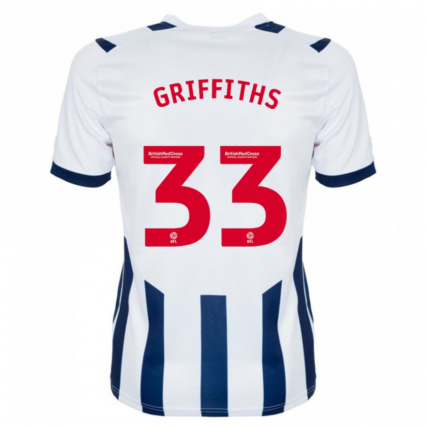 Herren Fußball Josh Griffiths #33 Weiß Heimtrikot Trikot 2023/24 T-Shirt Luxemburg