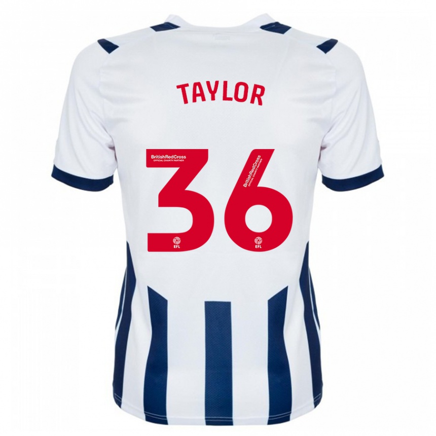 Herren Fußball Caleb Taylor #36 Weiß Heimtrikot Trikot 2023/24 T-Shirt Luxemburg