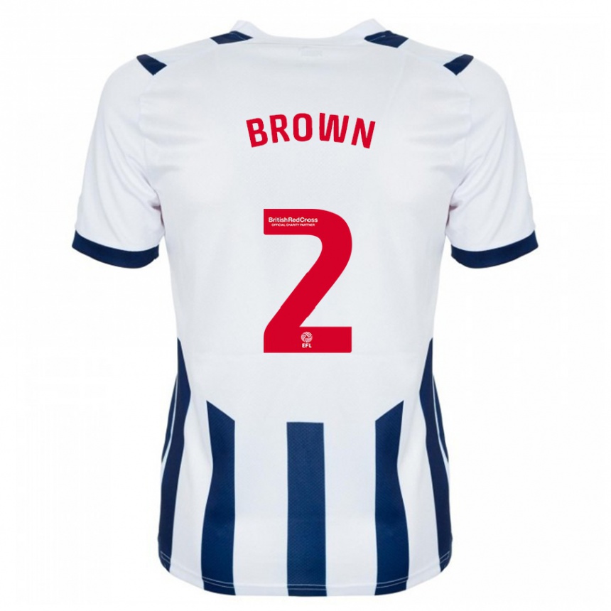 Herren Fußball Ashlee Brown #2 Weiß Heimtrikot Trikot 2023/24 T-Shirt Luxemburg