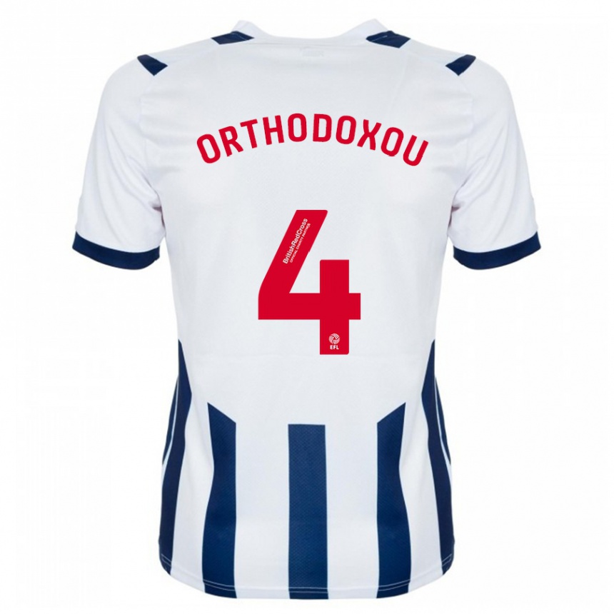 Herren Fußball Francesca Orthodoxou #4 Weiß Heimtrikot Trikot 2023/24 T-Shirt Luxemburg