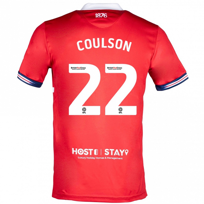 Herren Fußball Hayden Coulson #22 Rot Heimtrikot Trikot 2023/24 T-Shirt Luxemburg