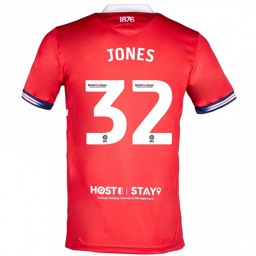 Herren Fußball Jamie Jones #32 Rot Heimtrikot Trikot 2023/24 T-Shirt Luxemburg