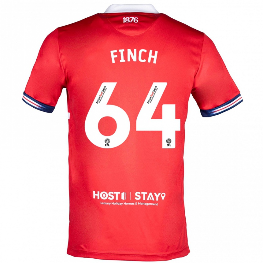Herren Fußball Sonny Finch #64 Rot Heimtrikot Trikot 2023/24 T-Shirt Luxemburg